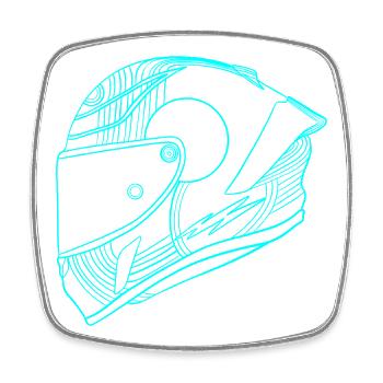 Helm - Viereckiger Kühlschrankmagnet - Weiß - Vorne