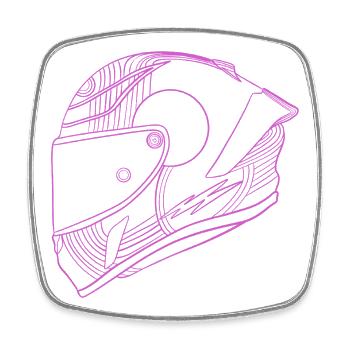 Helm - Viereckiger Kühlschrankmagnet - Weiß - Vorne