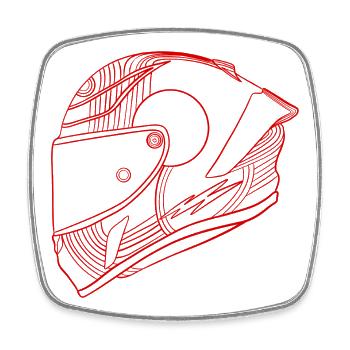 Helm - Viereckiger Kühlschrankmagnet - Weiß - Vorne