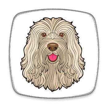 Komondor-Hund (Comic-Porträt) - Viereckiger Kühlschrankmagnet - Weiß - Vorne