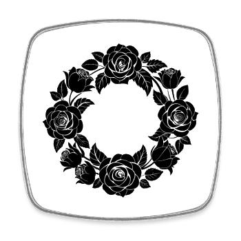 Rosenkranz - Viereckiger Kühlschrankmagnet - Weiß - Vorne