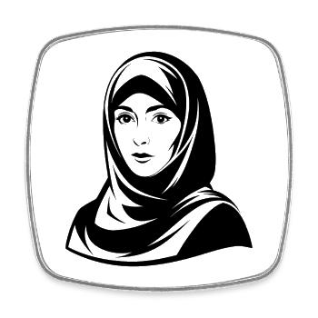 Hijab-Frau - Viereckiger Kühlschrankmagnet - Weiß - Vorne