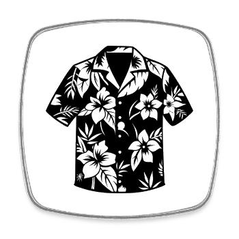 Hawaiihemd - Viereckiger Kühlschrankmagnet - Weiß - Vorne