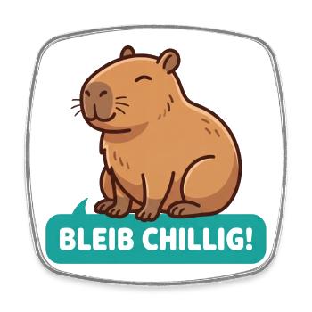 Bleib Chillig CapybaraBleib Chillig Capybara - Viereckiger Kühlschrankmagnet - Weiß - Vorne