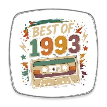 Vintage-Geburtstagsgeschenkkassette von 1993 - Viereckiger Kühlschrankmagnet - Weiß - Vorne