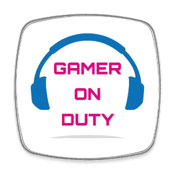 Gamer On Duty Videospiel - Viereckiger Kühlschrankmagnet - Weiß - Vorne