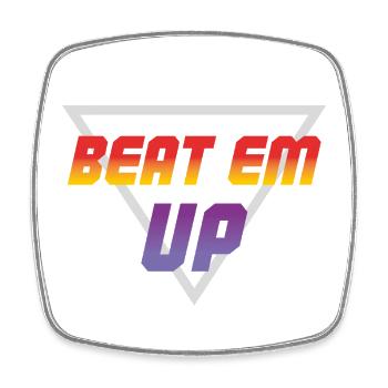 Beat Em Up Retro-Gaming - Viereckiger Kühlschrankmagnet - Weiß - Vorne