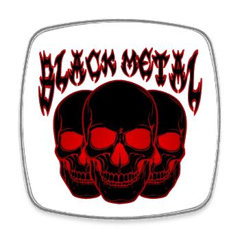 Dreifacher Totenkopf Gothic - Viereckiger Kühlschrankmagnet - Weiß - Vorne