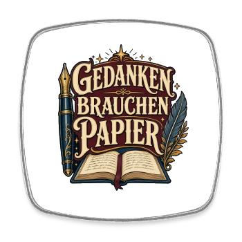 Gedanken Brauchen Papier - Viereckiger Kühlschrankmagnet - Weiß - Vorne