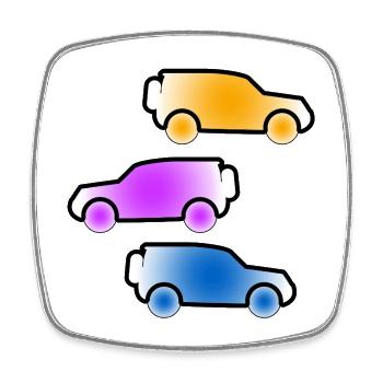 Autos - Viereckiger Kühlschrankmagnet - Weiß - Vorne