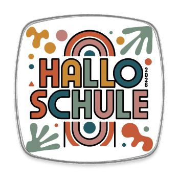 Hallo Schule 2026  - Viereckiger Kühlschrankmagnet - Weiß - Vorne