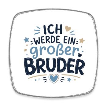 Ich werde ein großer Bruder - Viereckiger Kühlschrankmagnet - Weiß - Vorne