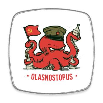 Sowjetisch Oktopus Glasnostopus - Viereckiger Kühlschrankmagnet - Weiß - Vorne