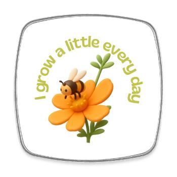 I grow a little every day - Viereckiger Kühlschrankmagnet - Weiß - Vorne