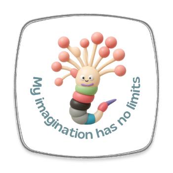 My imagination has no limits - Viereckiger Kühlschrankmagnet - Weiß - Vorne