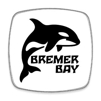 Bremer Bay Orca - Viereckiger Kühlschrankmagnet - Weiß - Vorne