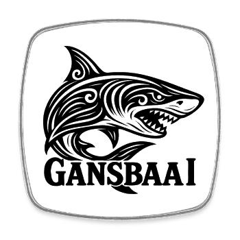 Gansbaai Shark - Magnet carré - blanc - Devant