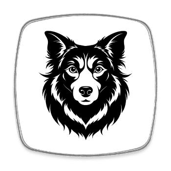 Australian Shepherd - Viereckiger Kühlschrankmagnet - Weiß - Vorne