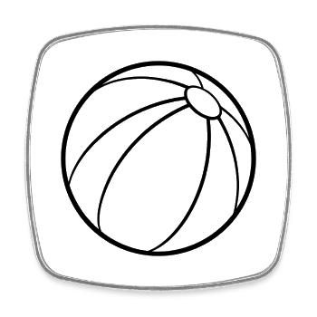 Beachball - Viereckiger Kühlschrankmagnet - Weiß - Vorne