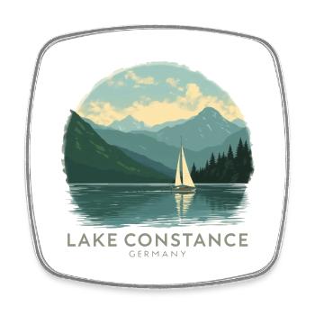 Lake Constance Sailing | Vintage Travel Poster - Viereckiger Kühlschrankmagnet - Weiß - Vorne