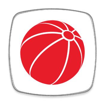 Beachball - Viereckiger Kühlschrankmagnet - Weiß - Vorne