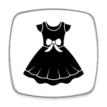 Baby Girl Kleid - Viereckiger Kühlschrankmagnet - Weiß - Vorne