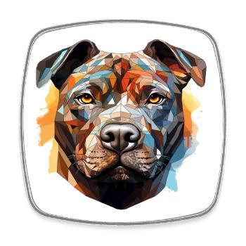 Colorful Polygonal Dog - 052 - Square fridge magnet - white - Front