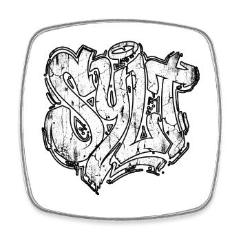 Sylt Graffiti Oldschool Hip Hop - Viereckiger Kühlschrankmagnet - Weiß - Vorne