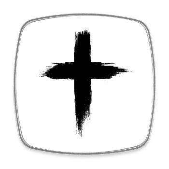 Christen Kreuz - Viereckiger Kühlschrankmagnet - Weiß - Vorne