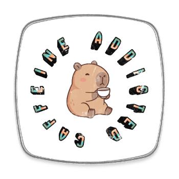 CAFFEINE ADDICTED - Square fridge magnet - white - Front