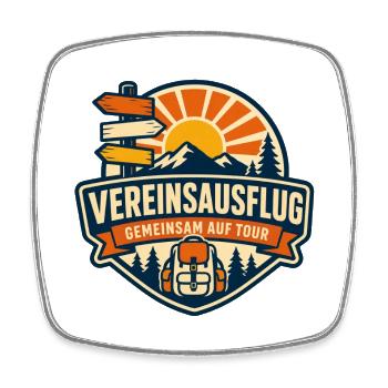 Vereinsausflug Logo – Gemeinsame Tour - Viereckiger Kühlschrankmagnet - Weiß - Vorne