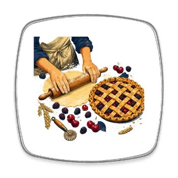 Rustikaler Fruchtkuchen - Viereckiger Kühlschrankmagnet - Weiß - Vorne