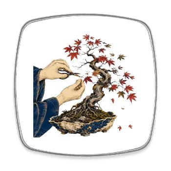 Zen-Bonsai-Fingerarbeit - Viereckiger Kühlschrankmagnet - Weiß - Vorne