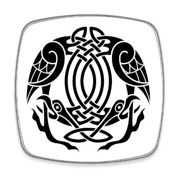 Celtic Eagles (Schwarz) - Viereckiger Kühlschrankmagnet - Weiß - Vorne