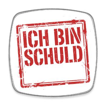 Ich bin schuld wie immer - Lustiger Spruch - Viereckiger Kühlschrankmagnet - Weiß - Vorne