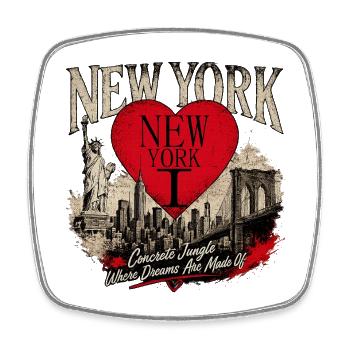 New York Herz Stadtlandschaft - Viereckiger Kühlschrankmagnet - Weiß - Vorne
