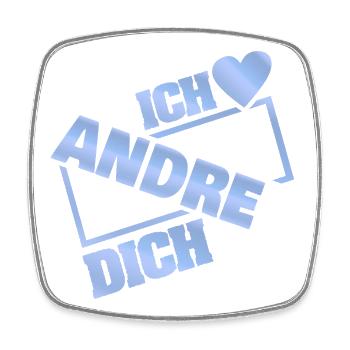 Andre als Liebe - Viereckiger Kühlschrankmagnet - Weiß - Vorne