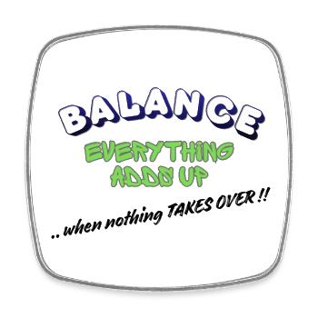 BALANCE – Alles summiert sich, wenn nichts Ov wird - Viereckiger Kühlschrankmagnet - Weiß - Vorne