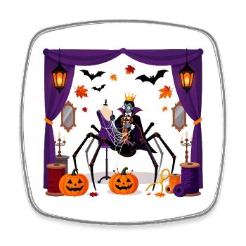 Vampirspinnenkönig Halloween - Viereckiger Kühlschrankmagnet - Weiß - Vorne