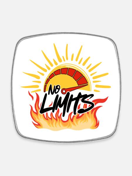 No Limits: Sun and Fire - Square fridge magnet - white