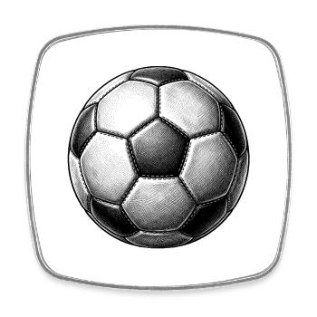 Fussball - Viereckiger Kühlschrankmagnet - Weiß - Vorne