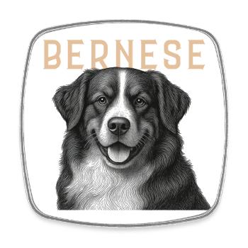 Berner Sennenhund Vintage - Viereckiger Kühlschrankmagnet - Weiß - Vorne