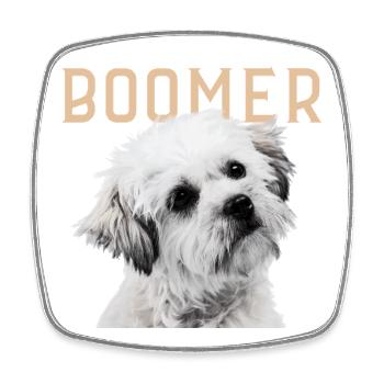 Boomer Dog Vintage - Viereckiger Kühlschrankmagnet - Weiß - Vorne