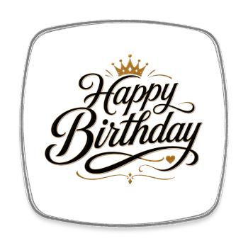 Happy Birthday - Viereckiger Kühlschrankmagnet - Weiß - Vorne