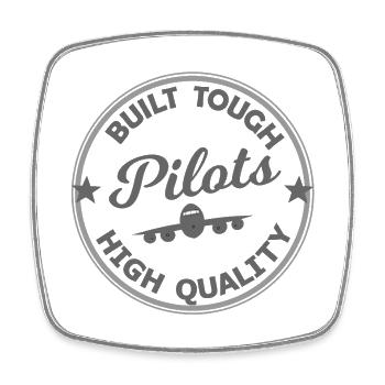 Timbre Motif Pilote - Magnet carré - blanc - Devant