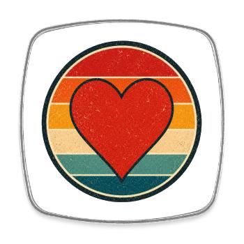 Emblème rétro Heart Style Vintage Graphisme - Magnet carré - blanc - Devant