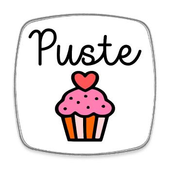 Pustekuchen - Kuchen Pusten - Viereckiger Kühlschrankmagnet - Weiß - Vorne