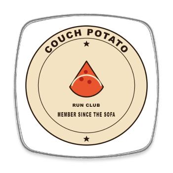Couch Potato Run Club Logo - Viereckiger Kühlschrankmagnet - Weiß - Vorne