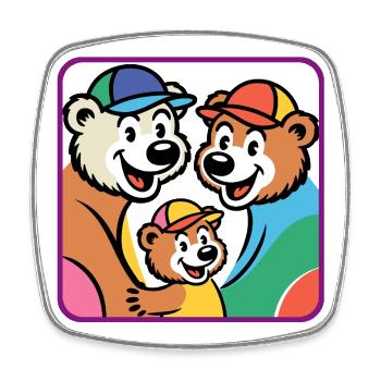 Bärenfamilie - Viereckiger Kühlschrankmagnet - Weiß - Vorne