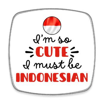 Ich bin so süß, ich muss Indonesier sein – Baby & Kinder - Viereckiger Kühlschrankmagnet - Weiß - Vorne